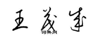 梁錦英王茂成草書個性簽名怎么寫