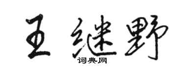 駱恆光王繼野行書個性簽名怎么寫