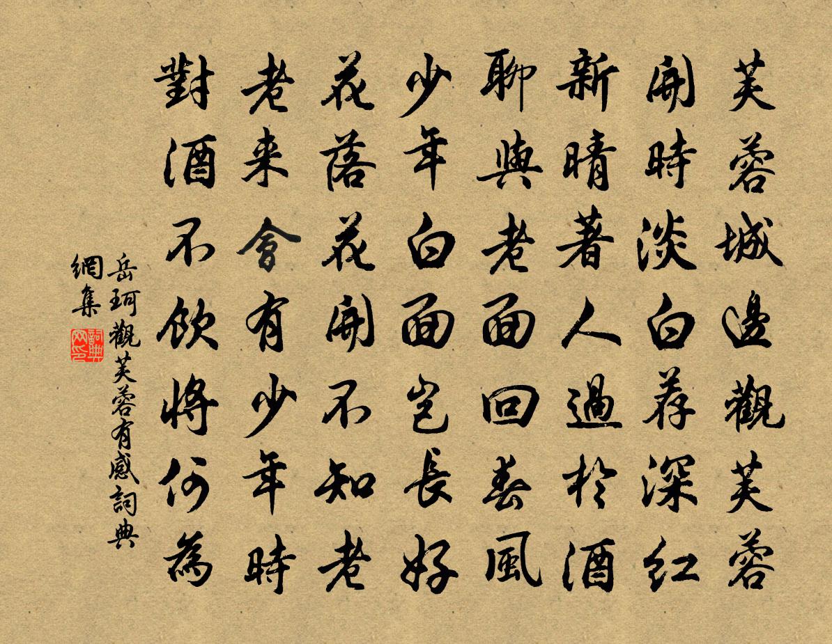 岳珂觀芙蓉有感書法作品欣賞