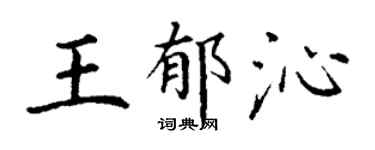 丁謙王郁沁楷書個性簽名怎么寫