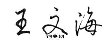 駱恆光王文海行書個性簽名怎么寫