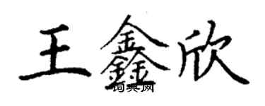 丁謙王鑫欣楷書個性簽名怎么寫