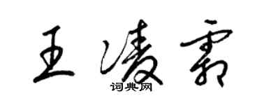 梁錦英王凌霜草書個性簽名怎么寫