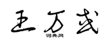 曾慶福王萬或草書個性簽名怎么寫