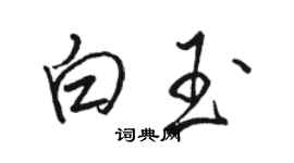 駱恆光白玉行書個性簽名怎么寫