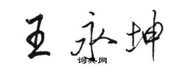 駱恆光王永坤行書個性簽名怎么寫