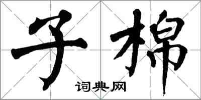 翁闓運子棉楷書怎么寫