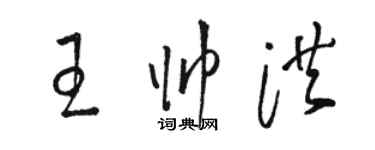 駱恆光王帥洪草書個性簽名怎么寫