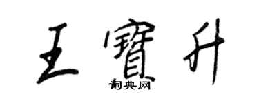 王正良王寶升行書個性簽名怎么寫