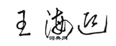 駱恆光王海迎草書個性簽名怎么寫