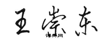 駱恆光王崇東行書個性簽名怎么寫