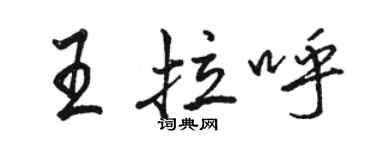 駱恆光王拉呼行書個性簽名怎么寫
