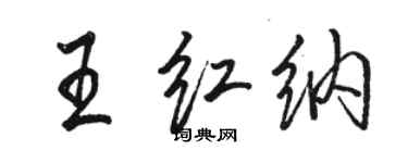 駱恆光王紅納行書個性簽名怎么寫