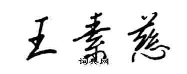 王正良王素慈行書個性簽名怎么寫
