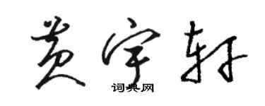 駱恆光黃宇軒草書個性簽名怎么寫