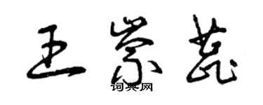 曾慶福王崇蕊草書個性簽名怎么寫