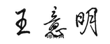 駱恆光王意明行書個性簽名怎么寫