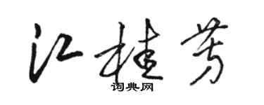 駱恆光江桂芳草書個性簽名怎么寫