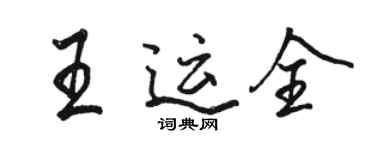 駱恆光王運全行書個性簽名怎么寫