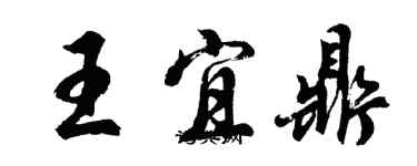 胡問遂王宜鼎行書個性簽名怎么寫