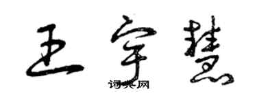 曾慶福王宇慧草書個性簽名怎么寫