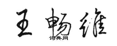 駱恆光王暢維行書個性簽名怎么寫