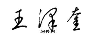 梁錦英王澤奎草書個性簽名怎么寫