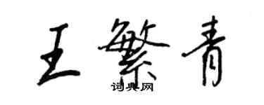 王正良王繁青行書個性簽名怎么寫
