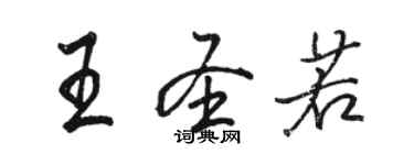 駱恆光王聖若行書個性簽名怎么寫