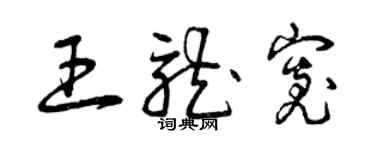 曾慶福王龍寬草書個性簽名怎么寫