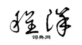 曾慶福程洋草書個性簽名怎么寫