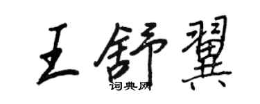 王正良王舒翼行書個性簽名怎么寫