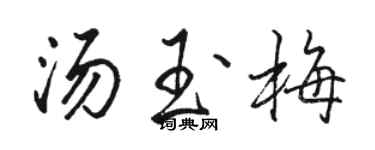 駱恆光湯玉梅行書個性簽名怎么寫