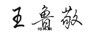 駱恆光王魯敬行書個性簽名怎么寫