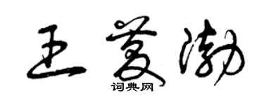 曾慶福王慶渤草書個性簽名怎么寫