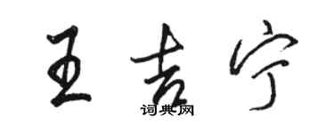 駱恆光王吉寧行書個性簽名怎么寫