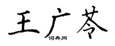 丁謙王廣苓楷書個性簽名怎么寫