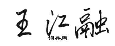 駱恆光王江融行書個性簽名怎么寫