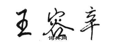 駱恆光王容辛行書個性簽名怎么寫