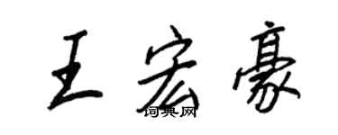 王正良王宏豪行書個性簽名怎么寫