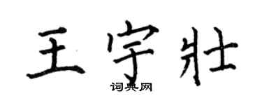 何伯昌王宇壯楷書個性簽名怎么寫