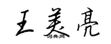 王正良王美亮行書個性簽名怎么寫