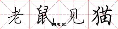 田英章老鼠見貓楷書怎么寫