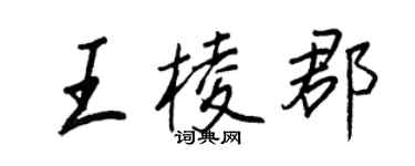 王正良王棱郡行書個性簽名怎么寫