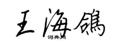 王正良王海鴿行書個性簽名怎么寫