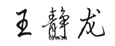 駱恆光王靜龍行書個性簽名怎么寫