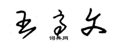 朱錫榮王高文草書個性簽名怎么寫