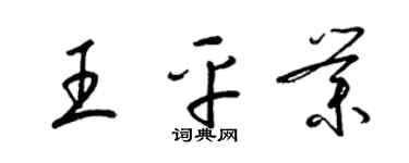 梁錦英王平業草書個性簽名怎么寫