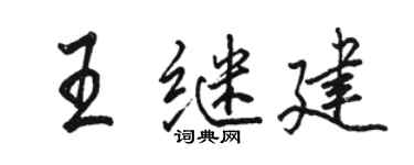 駱恆光王繼建行書個性簽名怎么寫