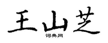 丁謙王山芝楷書個性簽名怎么寫